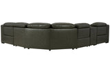 Center Line Dark Gray 6-Piece Power Reclining Sectional with Adjustable Headrest by Ashley at Eve Furniture