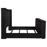 Centergrove Black Upholstered California King Wingback TV Bed by Coaster at Eve Furniture