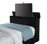 Centergrove Black Upholstered Queen Wingback TV Bed by Coaster at Eve Furniture