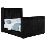 Centergrove Black Upholstered Queen Wingback TV Bed by Coaster at Eve Furniture