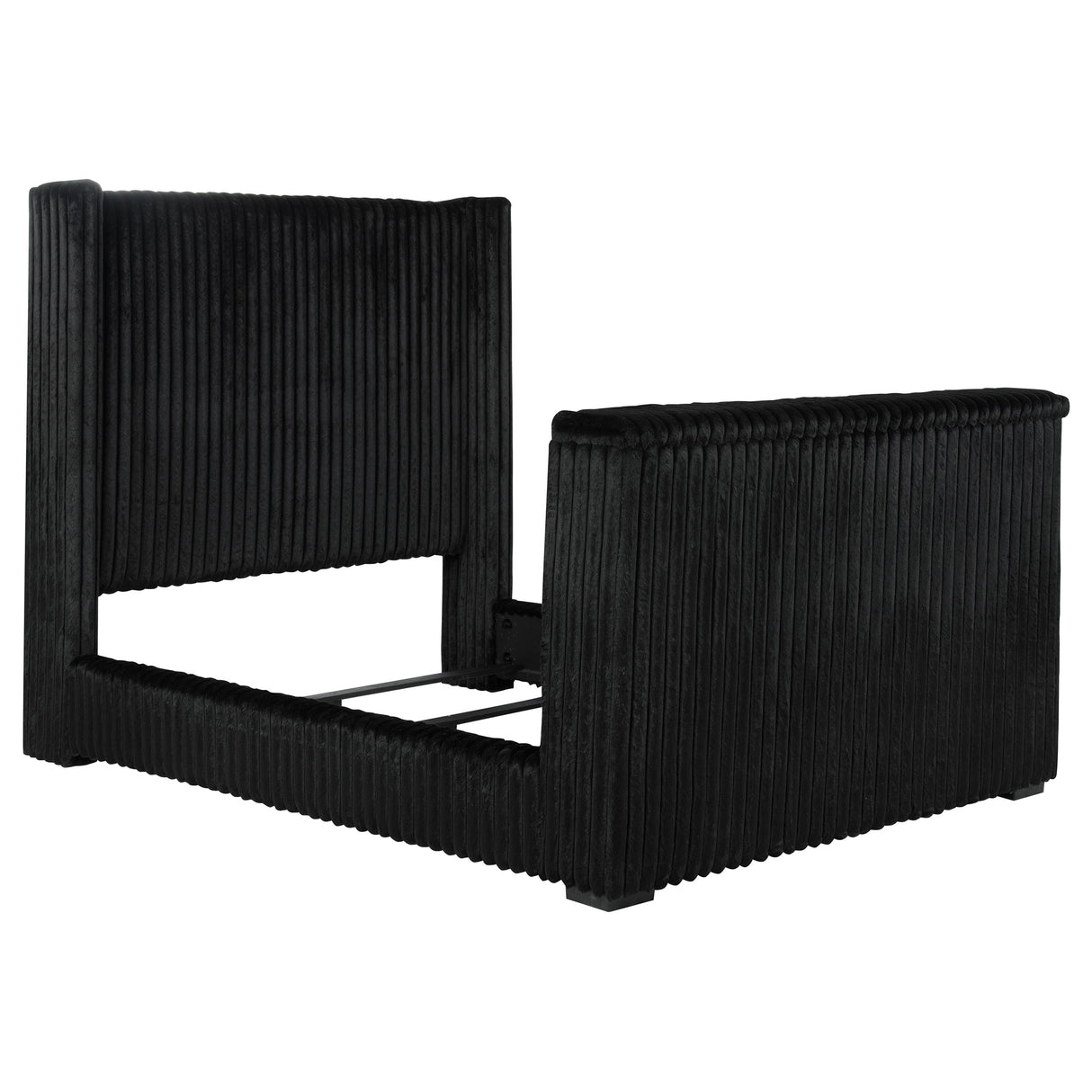 Centergrove Black Upholstered Queen Wingback TV Bed by Coaster at Eve Furniture