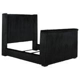 Centergrove Black Upholstered Queen Wingback TV Bed by Coaster at Eve Furniture