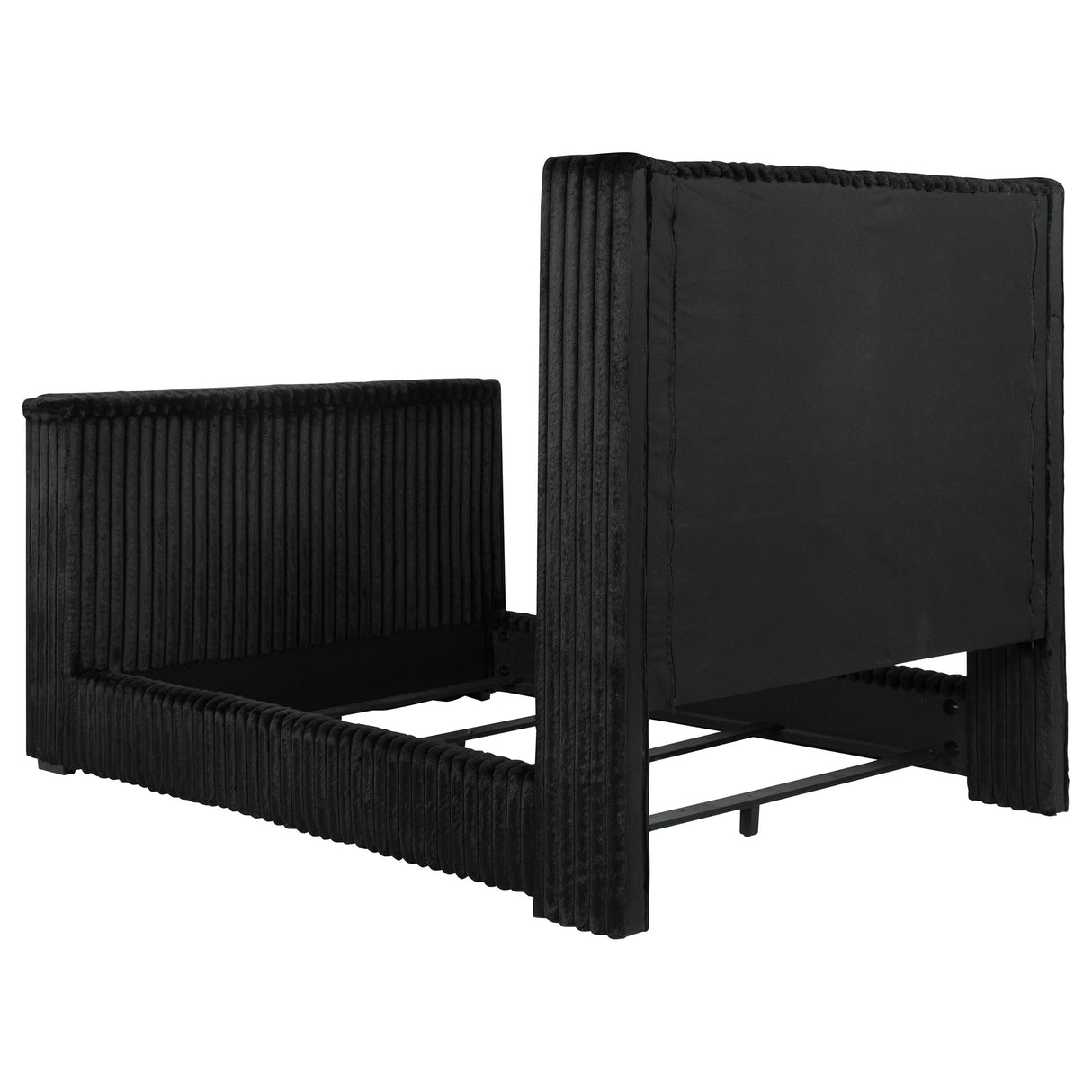 Centergrove Black Upholstered Queen Wingback TV Bed by Coaster at Eve Furniture