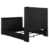 Centergrove Black Upholstered Queen Wingback TV Bed by Coaster at Eve Furniture