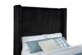 Centergrove Black Upholstered Queen Wingback TV Bed by Coaster at Eve Furniture