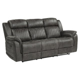 Centeroak Brownish Gray 2-Piece Double Reclining Set by Homelegance at Eve Furniture