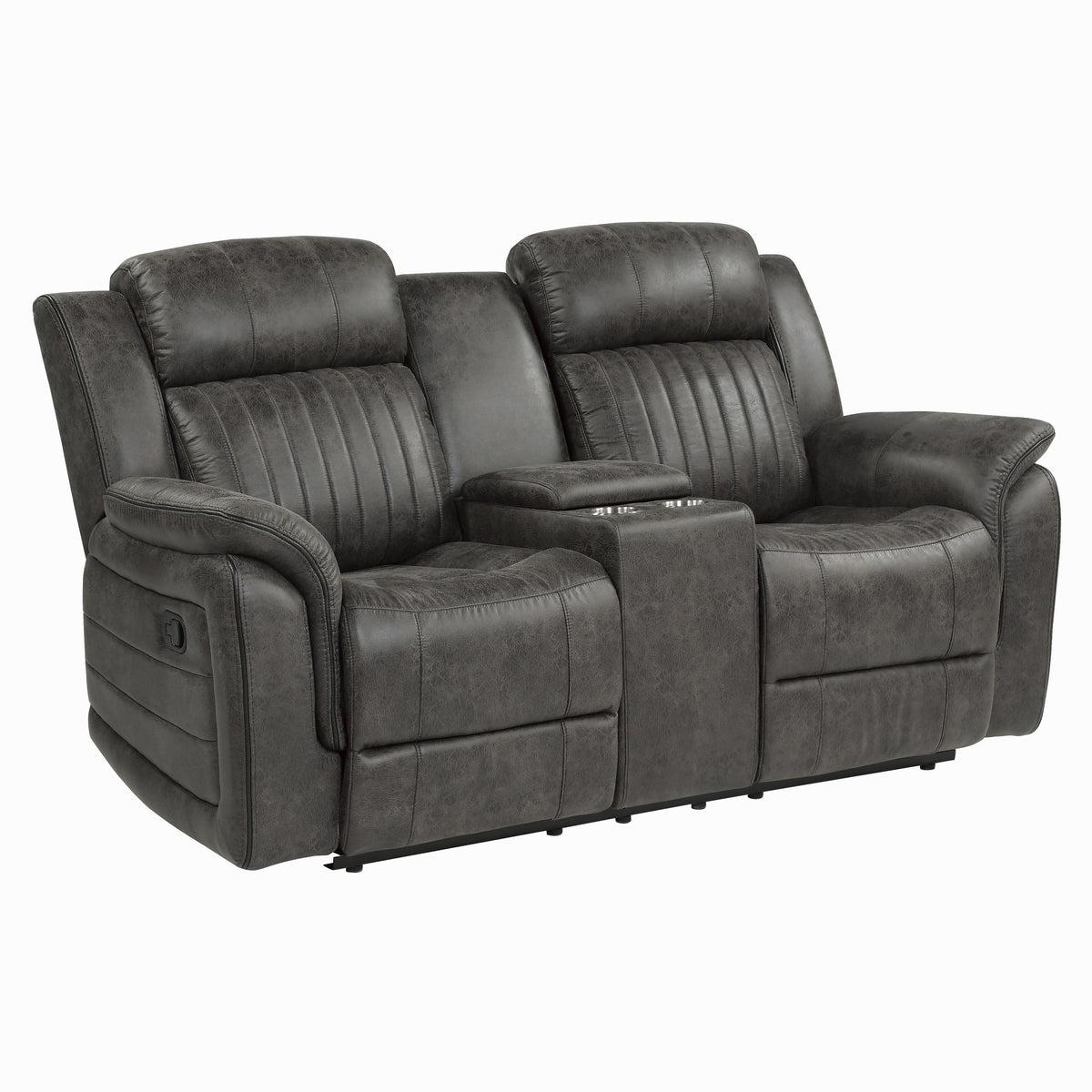 Centeroak Brownish Gray 2-Piece Double Reclining Set by Homelegance at Eve Furniture