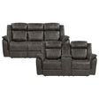 Centeroak Brownish Gray 2-Piece Double Reclining Set by Homelegance at Eve Furniture