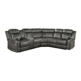 Centeroak Brownish Gray 3-Piece Reclining Sectional with Left Console by Homelegance at Eve Furniture