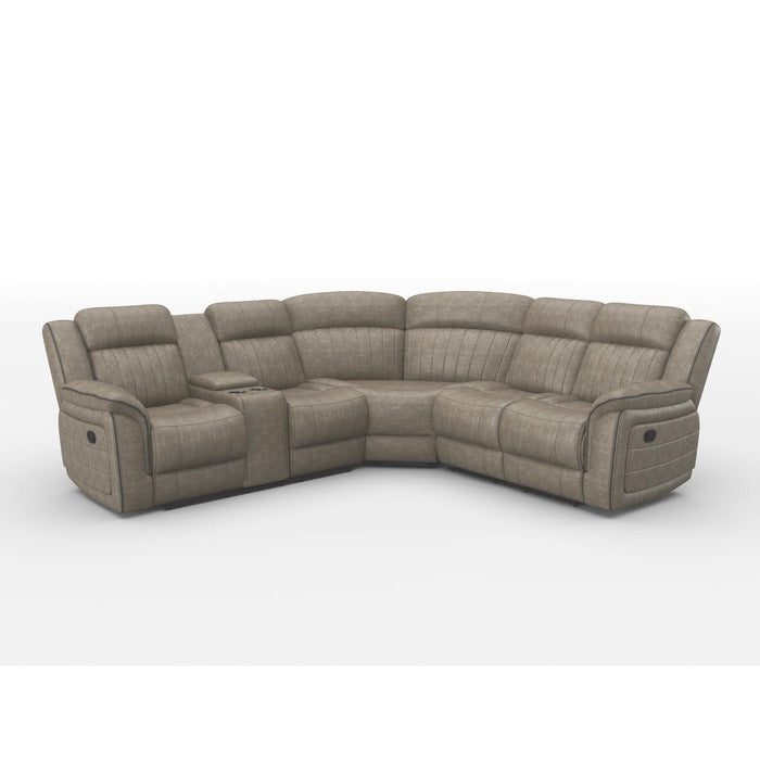 Centeroak Brownish Gray 3-Piece Reclining Sectional with Left Console by Homelegance at Eve Furniture