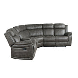 Centeroak Brownish Gray 3-Piece Reclining Sectional with Left Console by Homelegance at Eve Furniture