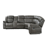 Centeroak Brownish Gray 3-Piece Reclining Sectional with Left Console by Homelegance at Eve Furniture