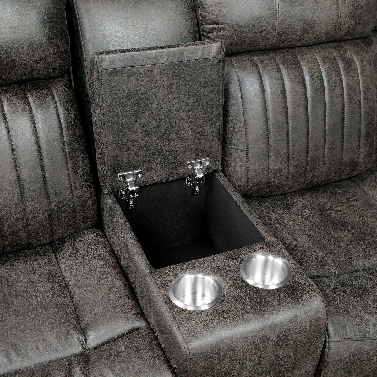 Centeroak Brownish Gray 3-Piece Reclining Sectional with Left Console by Homelegance at Eve Furniture