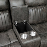 Centeroak Brownish Gray 3-Piece Reclining Sectional with Left Console by Homelegance at Eve Furniture