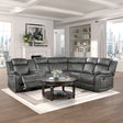 Centeroak Brownish Gray 3-Piece Reclining Sectional with Left Console by Homelegance at Eve Furniture