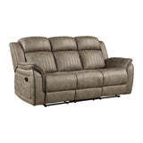 Centeroak Sandy Brown 2-Piece Double Reclining Set by Homelegance at Eve Furniture