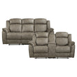 Centeroak Sandy Brown 2-Piece Double Reclining Set by Homelegance at Eve Furniture