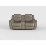 Centeroak Sandy Brown Double Reclining Loveseat with Center Console by Homelegance at Eve Furniture