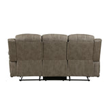 Centeroak Sandy Brown Double Reclining Sofa by Homelegance at Eve Furniture