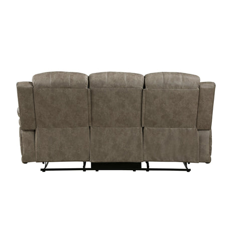Centeroak Sandy Brown Double Reclining Sofa by Homelegance at Eve Furniture