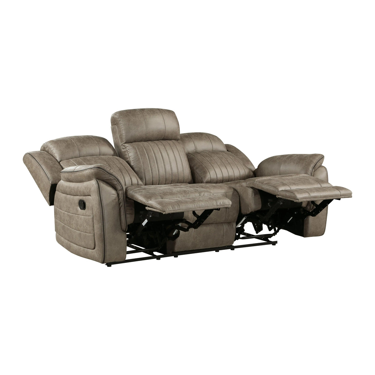 Centeroak Sandy Brown Double Reclining Sofa by Homelegance at Eve Furniture
