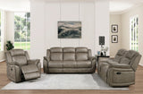 Centeroak Sandy Brown Double Reclining Sofa by Homelegance at Eve Furniture