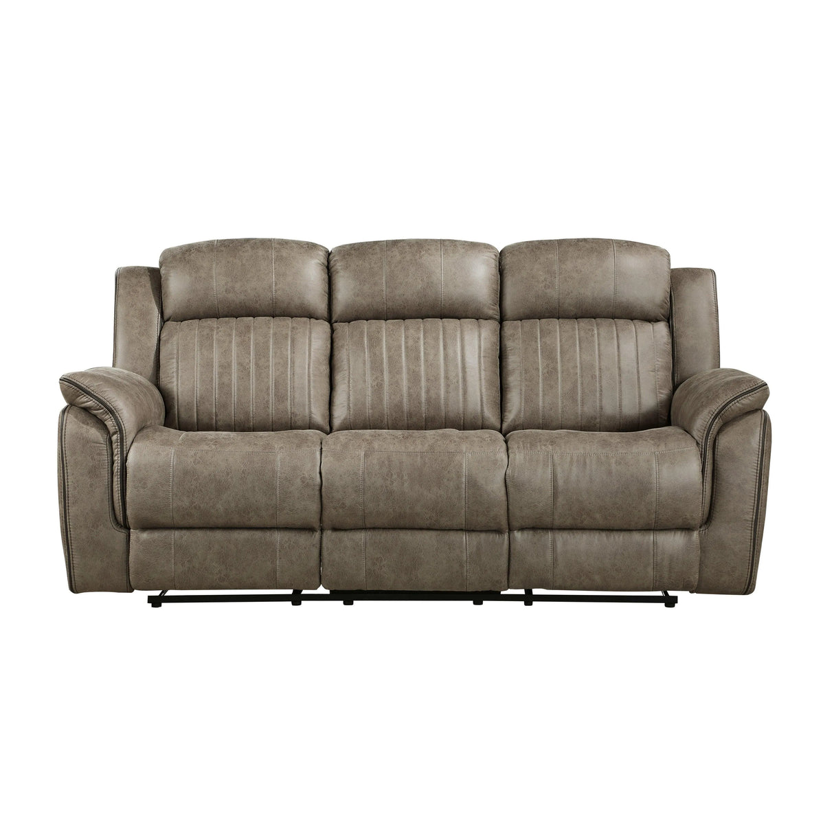 Centeroak Sandy Brown Double Reclining Sofa by Homelegance at Eve Furniture