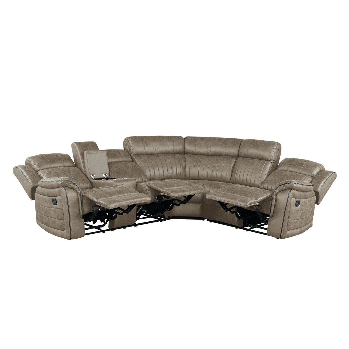 Centeroak Sandy Brown Reclining Sectional by Homelegance at Eve Furniture