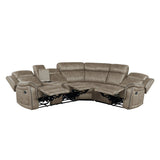 Centeroak Sandy Brown Reclining Sectional by Homelegance at Eve Furniture