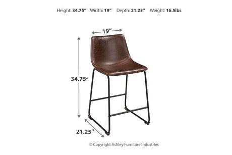 Centiar Brown Counter Height Barstool, Set of 2 by Ashley at Eve Furniture