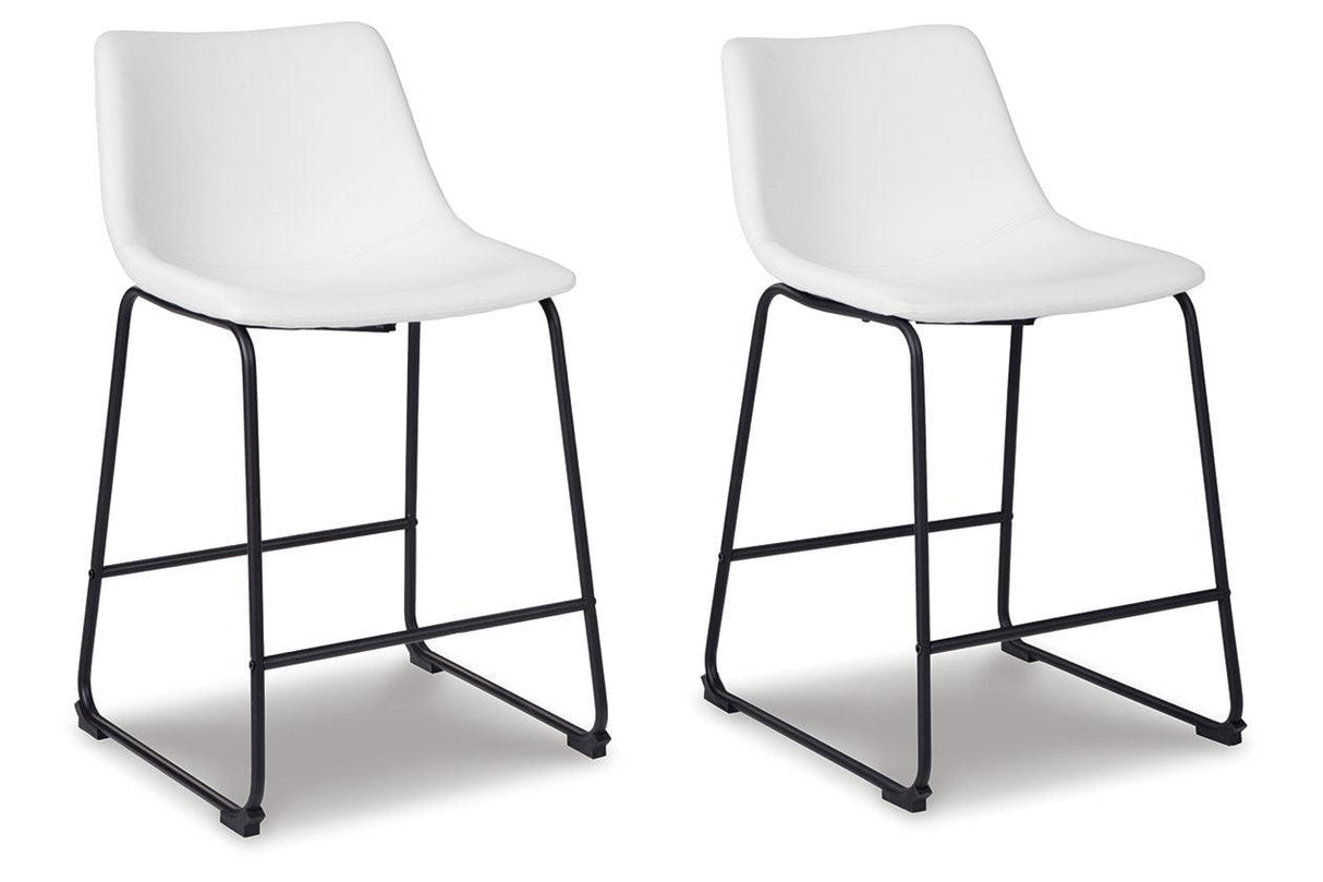 Centiar White Counter Height Barstool, Set of 2 by Ashley at Eve Furniture