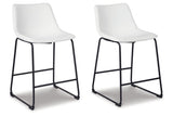 Centiar White Counter Height Barstool, Set of 2 by Ashley at Eve Furniture