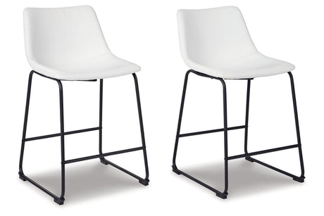 Centiar White Counter Height Barstool, Set of 2 by Ashley at Eve Furniture