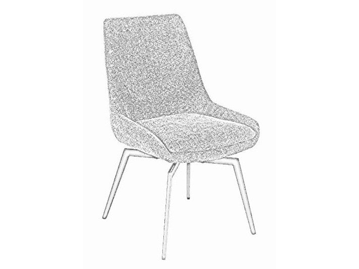 CEO 180 Degree Return Swivel Upholstered Dining Chair in Beige (Set of 2) by Modus Furniture at Eve Furniture