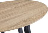 CEO Gunmetal/Washed Oak Wood Pattern Round Sintered Stone Dining Table by Modus Furniture at Eve Furniture