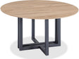 CEO Gunmetal/Washed Oak Wood Pattern Round Sintered Stone Dining Table by Modus Furniture at Eve Furniture
