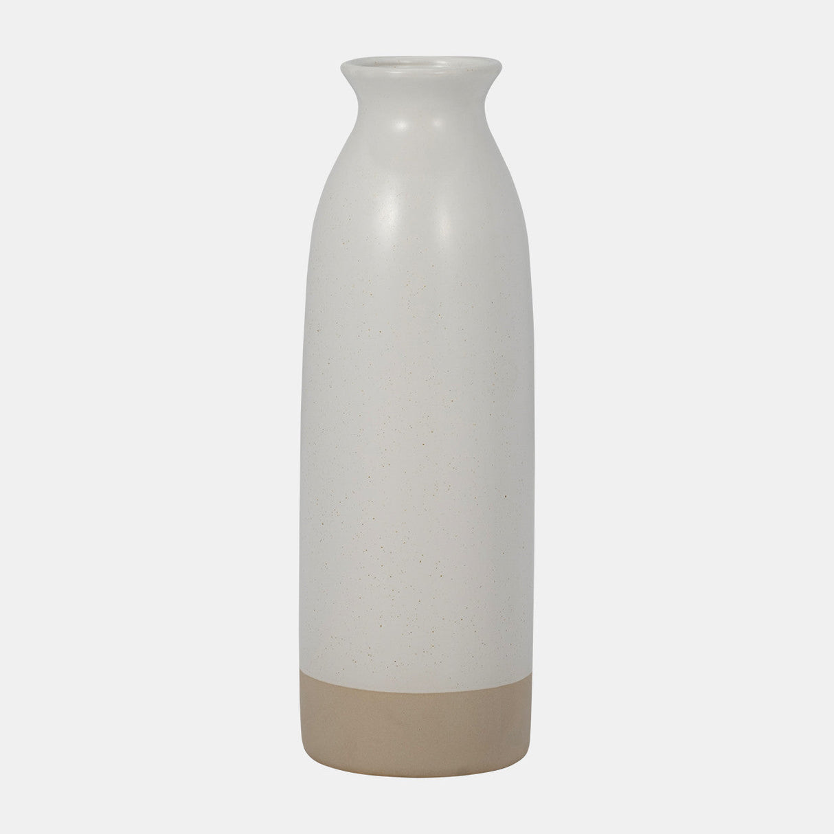 Cer, 10" Flower Field Vase, Ivory