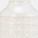 Cer, 10"h Aztec Vase, Ivory