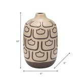 Cer, 10"h Decoractive Vase, Irish Cream