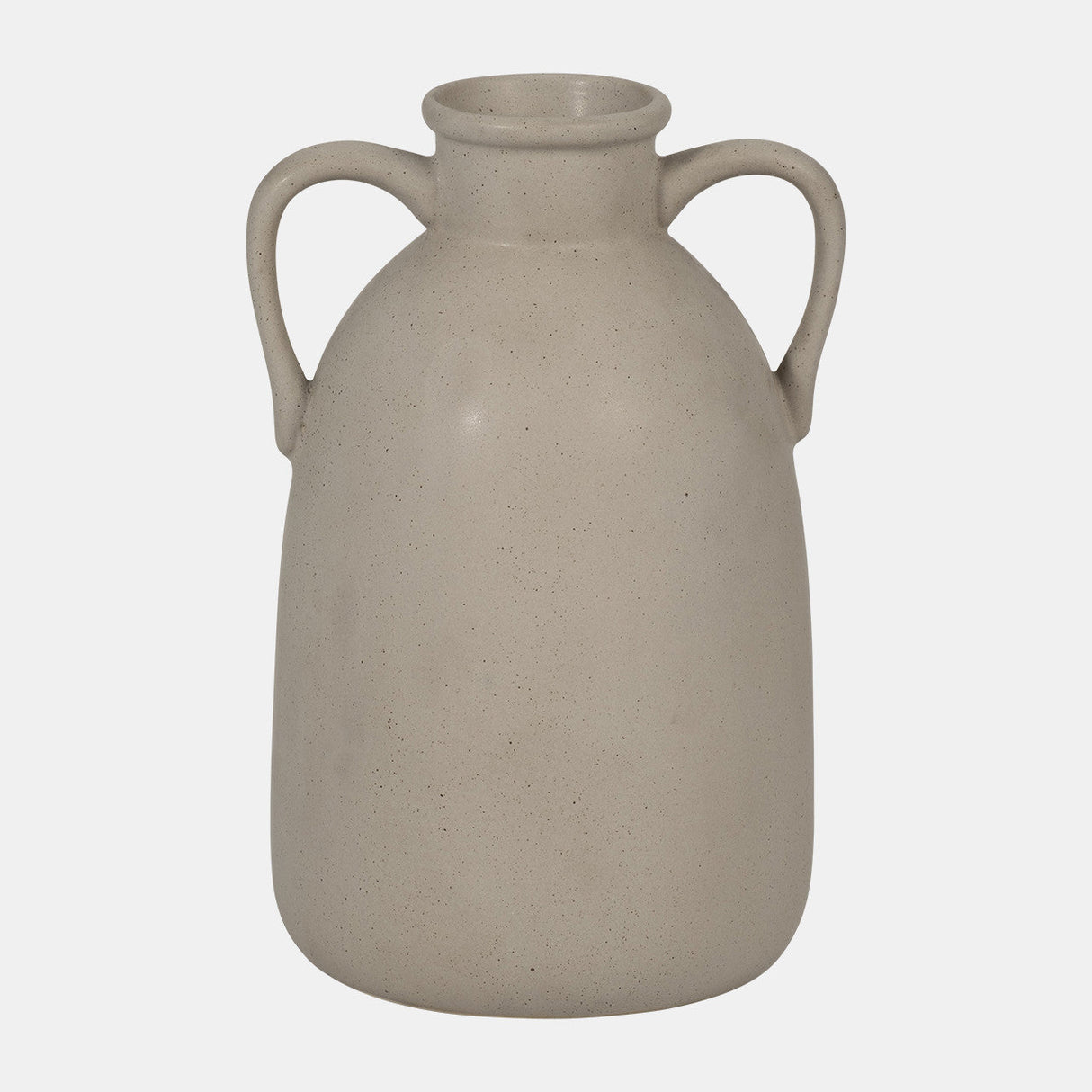 Cer, 10"h Eared Vase, Gray