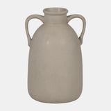 Cer, 10"h Eared Vase, Gray