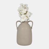 Cer, 10"h Eared Vase, Gray