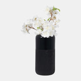 Cer, 10"h Grooved Vase, Black