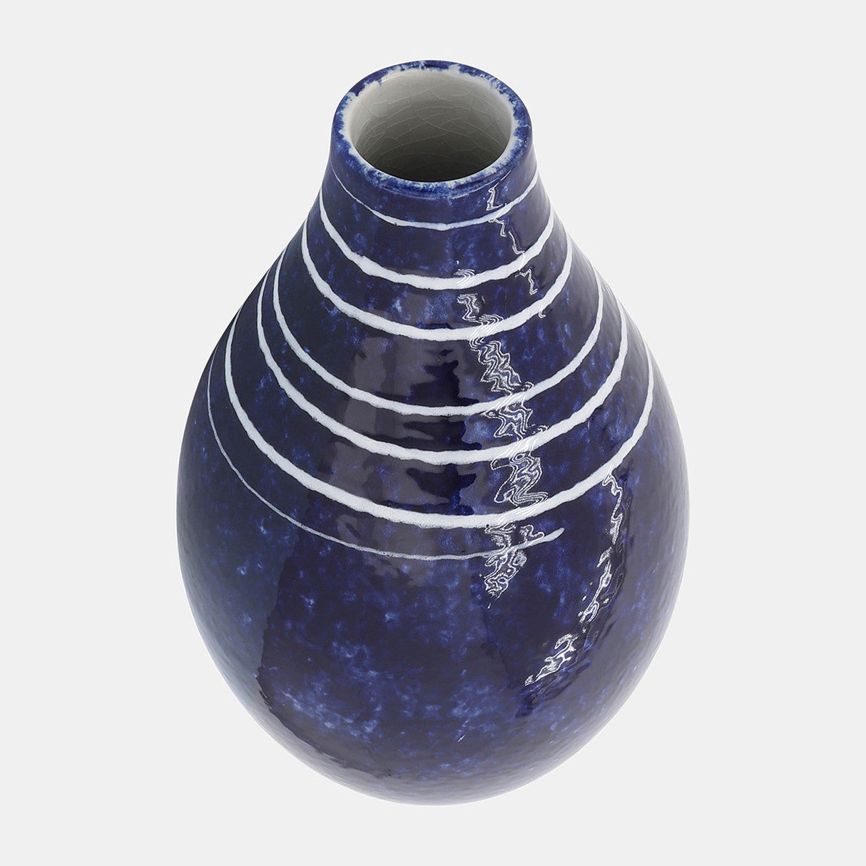 Cer, 10"h Primeval Vase, Blue