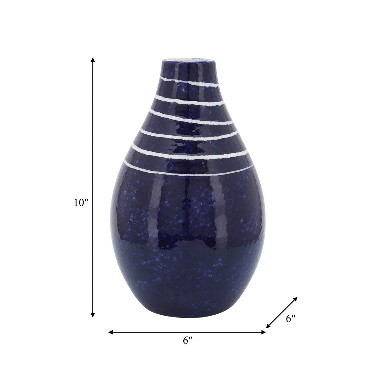 Cer, 10"h Primeval Vase, Blue