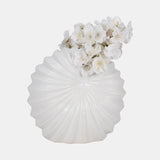 Cer, 10" Shell Vase, White