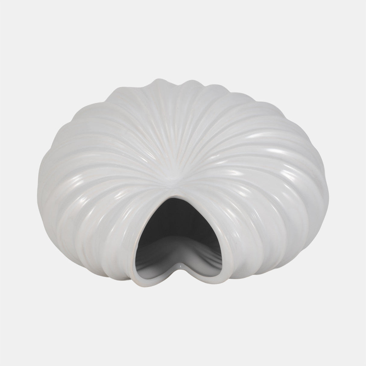 Cer, 10" Shell Vase, White