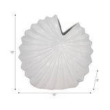 Cer, 10" Shell Vase, White