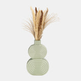 Cer, 10" Stacked Circles Vase, Cucumber