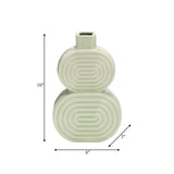 Cer, 10" Stacked Circles Vase, Cucumber